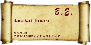 Bacskai Endre névjegykártya