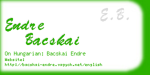 endre bacskai business card